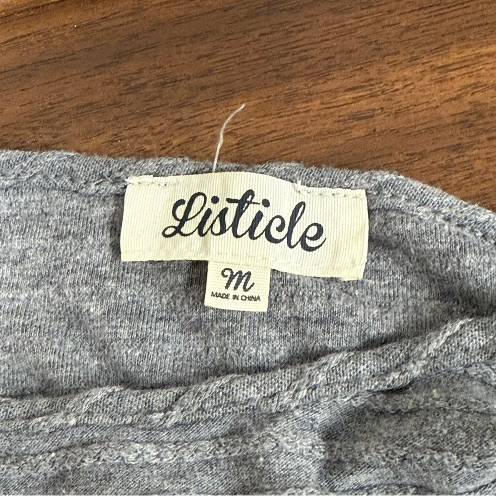 Listicle Gray Textured Stripe Sweater Women’s Medium Cozy Casual Fall Winter Top - Picture 5 of 7